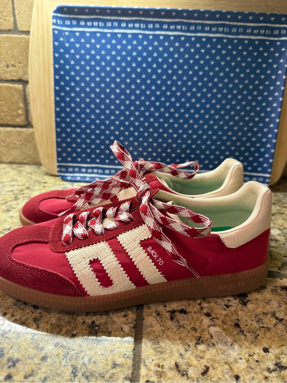 Women’s Red Sneakers with Cream Accents — Casual Athletic Style - Picture 3 of 7
